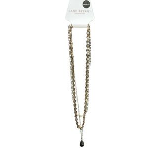 NWT Lane Bryant Gold/Pearl Convertible Necklace